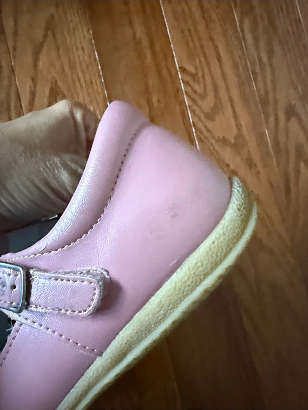 L’amour Girls Pink T-Strap Bow Mary Jane Shoes